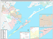 Galveston-Texas City Wall Map Premium Style